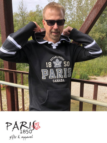 Paris 1850 - Vintage Hockey Hoody, Unisex, Black