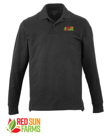 Red Sun Farms -  Men's Long Sleeve 100% Cotton Pique Polo