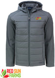 Red Sun Farms - Men's Cutter & Buck Hybrid Eco Softshell Recycled Full Zip TALL Hooded Jacket