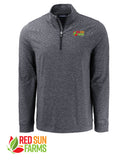 Red Sun Farms - Men's Cutter & Buck TALL Adapt Recycled Soft Knit Stripe Quarter Zip Pullover