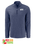 Red Sun Farms - Men's Cutter & Buck TALL Adapt Recycled Soft Knit Stripe Quarter Zip Pullover