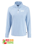 Red Sun Farms - Women's Cutter & Buck Adapt Recycled Soft Knit Stripe Quarter Zip Pullover