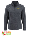 Red Sun Farms - Women's Cutter & Buck Adapt Recycled Soft Knit Stripe Quarter Zip Pullover