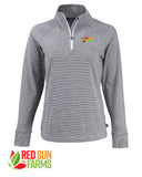 Red Sun Farms - Women's Cutter & Buck Adapt Recycled Soft Knit Stripe Quarter Zip Pullover