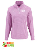 Red Sun Farms - Women's Cutter & Buck Adapt Recycled Soft Knit Stripe Quarter Zip Pullover