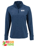 Red Sun Farms - Women's Cutter & Buck Adapt Recycled Soft Knit Stripe Quarter Zip Pullover