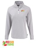 Red Sun Farms - Women's Cutter & Buck Adapt Recycled Soft Knit Stripe Quarter Zip Pullover
