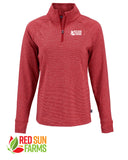 Red Sun Farms - Women's Cutter & Buck Adapt Recycled Soft Knit Stripe Quarter Zip Pullover