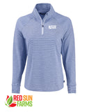 Red Sun Farms - Women's Cutter & Buck Adapt Recycled Soft Knit Stripe Quarter Zip Pullover