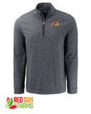 Red Sun Farms - Men's Cutter & Buck Adapt Recycled Soft Knit Stripe Quarter Zip Pullover