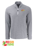 Red Sun Farms - Men's Cutter & Buck Adapt Recycled Soft Knit Stripe Quarter Zip Pullover