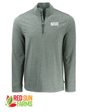 Red Sun Farms - Men's Cutter & Buck Adapt Recycled Soft Knit Stripe Quarter Zip Pullover