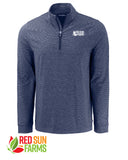 Red Sun Farms - Men's Cutter & Buck Adapt Recycled Soft Knit Stripe Quarter Zip Pullover