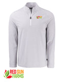 Red Sun Farms - Men's Cutter & Buck Adapt Recycled Soft Knit Stripe Quarter Zip Pullover