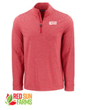 Red Sun Farms - Men's Cutter & Buck Adapt Recycled Soft Knit Stripe Quarter Zip Pullover