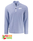 Red Sun Farms - Men's Cutter & Buck Adapt Recycled Soft Knit Stripe Quarter Zip Pullover