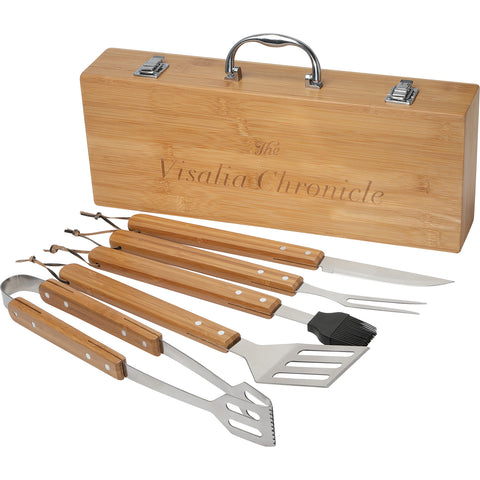 Hanging Out - Grill Master 5pc Bamboo BBQ Set