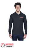 Airways Transit - Men's Long Sleeve Pique Polo, MENS (& Tall)