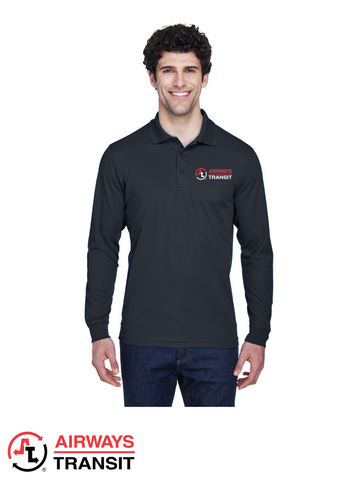 Airways Transit - Men's Long Sleeve Pique Polo, MENS (& Tall)