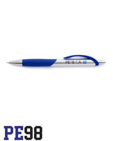 PE - Blue & Silver Pen w/ Multi coloured logo
